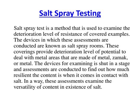 salt spray test requirements